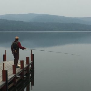 angler at lake akan